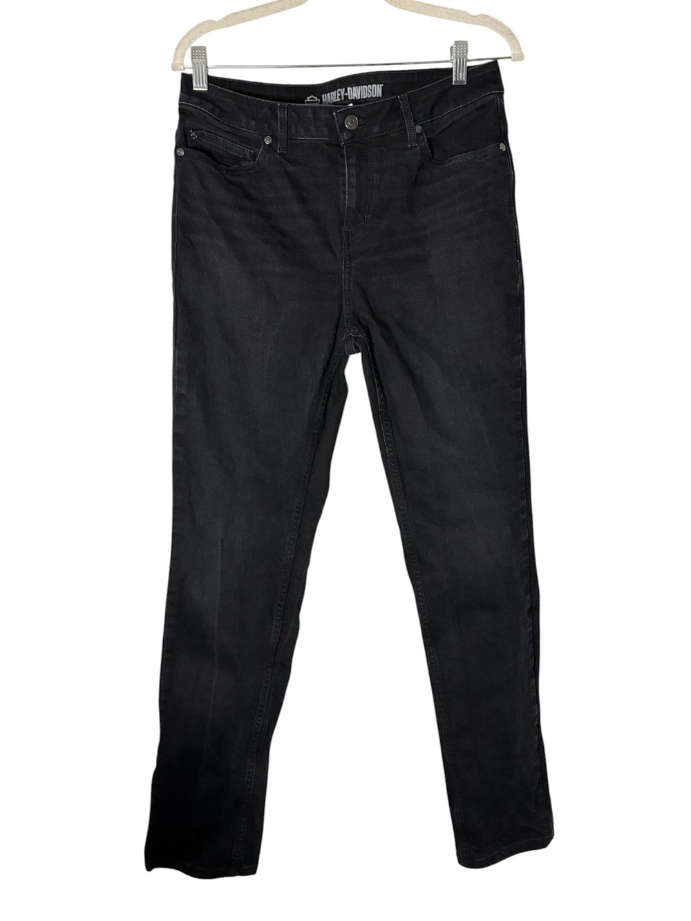 Harley-Davidson Women's High Rise Straight Leg Jeans Black Denim